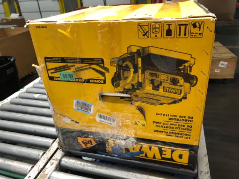 Photo 2 of ***ITEM TESTED FOR POWER, UNABLE TO TEST FURTHER*** DEWALT Thickness Planer, Two Speed, 13-inch, 15 Amp, 20,000 RPM Motor (DW735X)