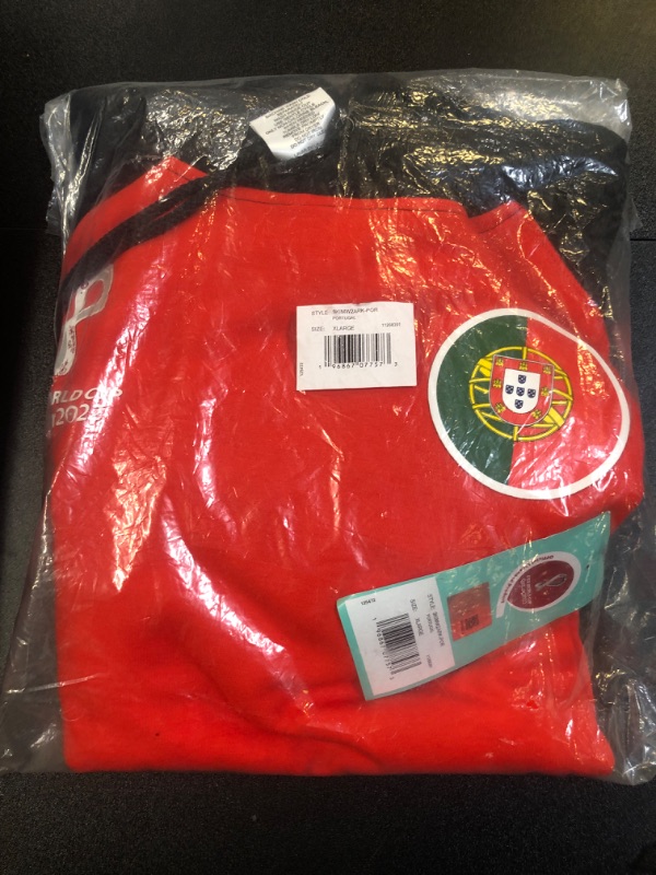 Photo 2 of Outerstuff Men's FIFA World Cup Contrast Raglan Tech Fleece Hoodie Portugal World Cup Soccer Team X-Large Team Color