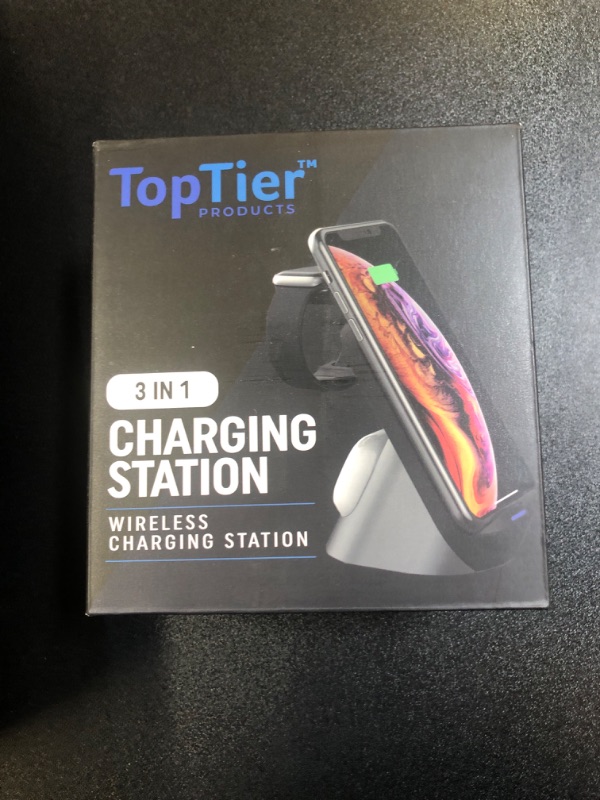 Photo 2 of Top Tier 3 in 1 Wireless Charging Station Apple & Samsung, iPhone Apple Watch Airpods Phone Charger and Qi Certified Devices