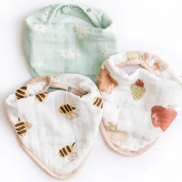 Photo 1 of Bandana bibs - Pack of 3 - Bees/Fruits/Daisy
