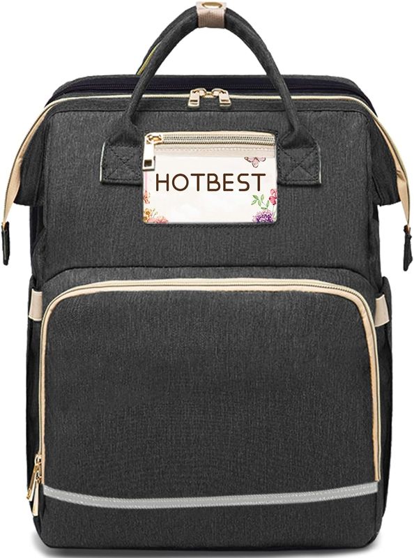 Photo 1 of HOTBEST Diaper Bag Backpack, Diapers Bags, Multifunction Waterproof Travel Essentials Bag with USB port, Newborn Registry Shower Gifts,Unisex and Stylish(Black)
