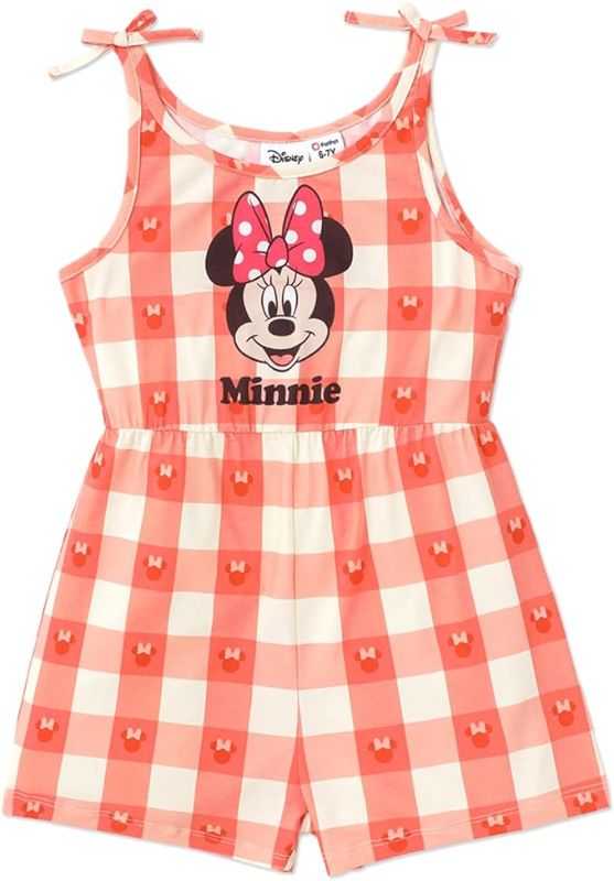 Photo 1 of Disney Toddler/Kid Girl Tie Shoulder Naia™ Plaid Romper 9-10Y
