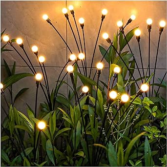 Photo 1 of 2 Pack Solar Garden Lights, Solar Firefly Light Outdoor Waterproof, 2 Modes Solar Outdoor Lights, Swaying Solar Garden Lights for Landscaped Garden Pathway Access Patios Décor (600mAh)
