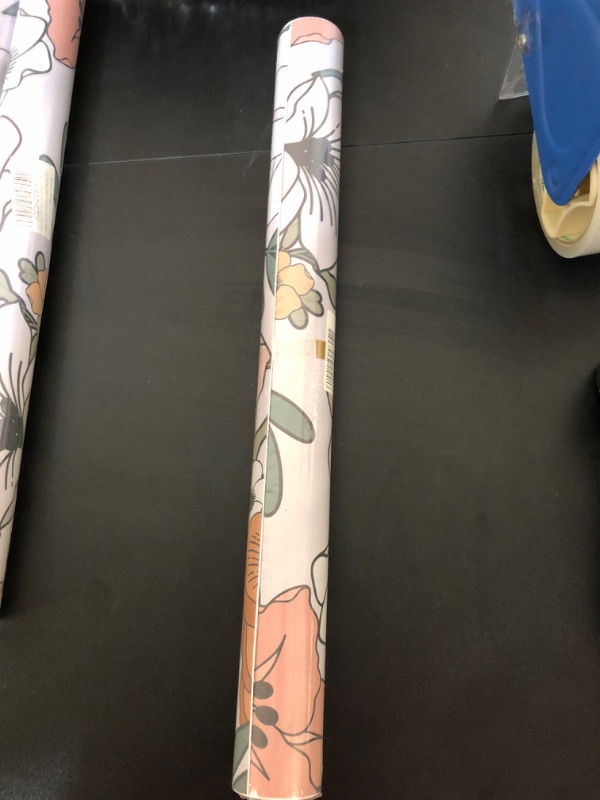 Photo 1 of Abyssaly Vintage Large Floral Peel and Stick Wallpaper Boho Removable Daisy Leaf 17.7 in x 118 in White/Sand/Oliva Self Adhesive Wallpaper Flower Wall Paper for Bathroom White/Sand/Oliva 17.7" X 118"