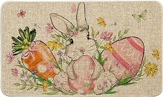 Photo 1 of Artoid Mode Rabbits Bunny Flowers Happy Easter Doormat, Elegant Home Decor Low-Profile Switch Rug Door Mat Floor Mat for Indoor Outdoor 17x29 Inch https://a.co/d/60vMrrX