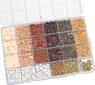 Photo 1 of MELIUS Clay Beads Friendship Bracelet Making Kit, Polymer Beads and Pendant, Gold Letter Beads, Spacer Beads in 24 Grid Box for Jewelry Making, DIY Bracelets (A) https://a.co/d/fPKRT21
