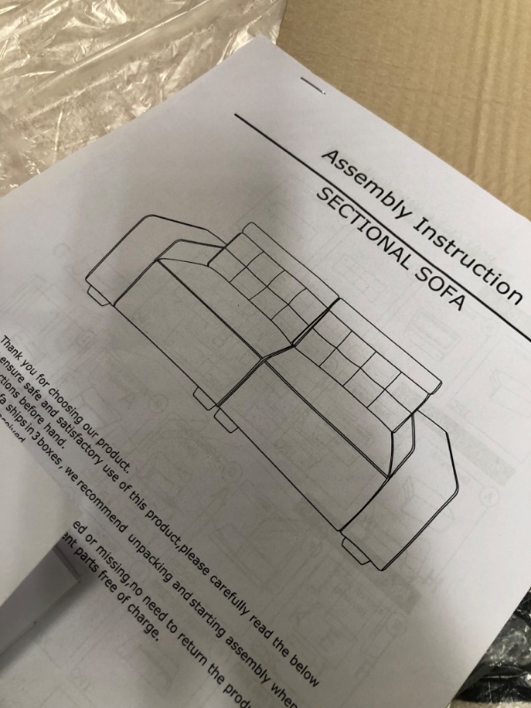 Photo 1 of **ONLY BOX 1 // PARTIAL SET // SEE NOTES** SECTIONAL SOFA 