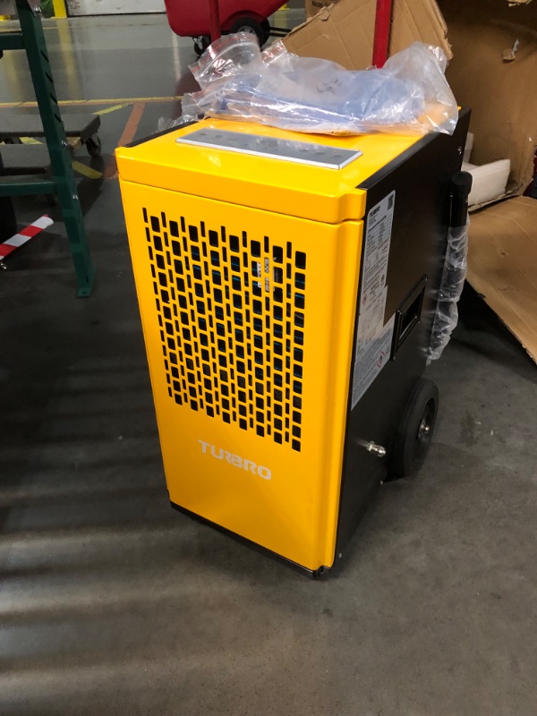 Photo 2 of ***USED - MISSING PARTS - NO PACKAGING - SEE COMMENTS***
TURBRO 165 Pint Commercial Dehumidifier with Pump and Drain Hose, for Large Spaces up to 7,500 Sq. Ft., Rolling Wheels, Faster Defrost, for Basements, Warehouses, Flood Restoration, Industrial Sites