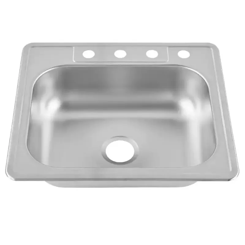 Photo 1 of ?Glacier Bay HDSB252284LFR Stainless Steel 25 in. Drop-In Kitchen Sink w/ Faucet
