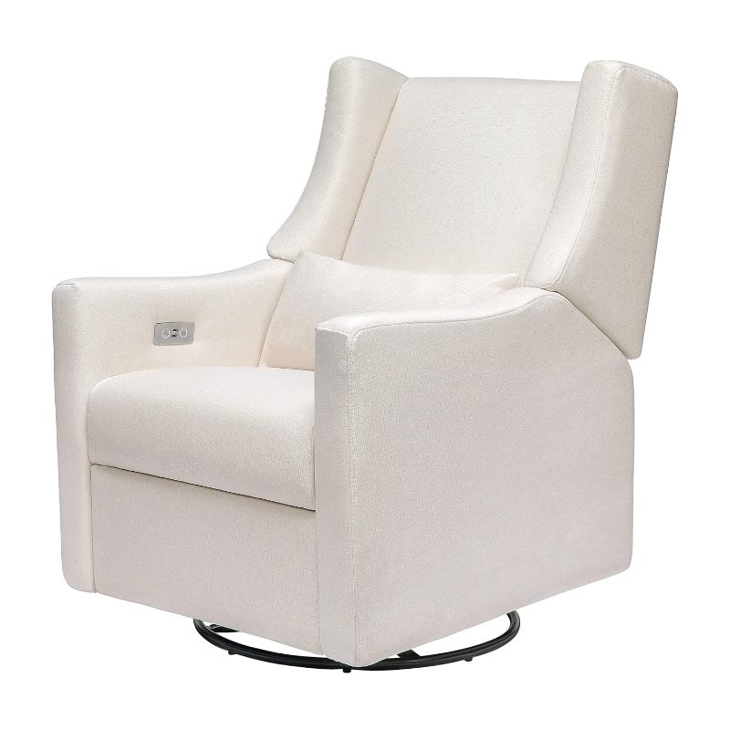 Photo 1 of **MINOR DAMAGE READ NOTES**
Babyletto Kiwi Electronic Power Recliner and Swivel Glider with USB Port in Performance Cream Eco-Weave