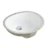 Photo 1 of 
17-1/2 in. x 14-1/4 in. Oval Undermount Vitreous Glazed Ceramic Lavatory Vanity Bathroom Sink Pure White