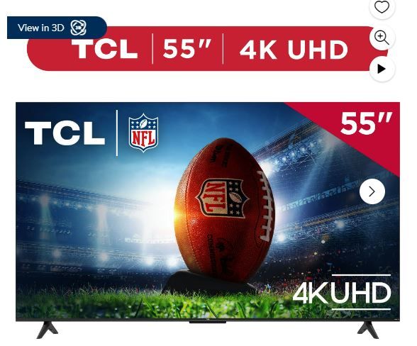 Photo 1 of  TCL 55" Class 4-Series 4K UHD HDR Smart Roku TV - 55S451 (MISSING THE REMOTE & POWER CORD _ UNABLE TO TEST FUNCTIONALITY) 
