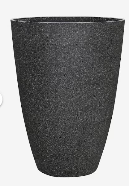 Photo 1 of allen + roth Cone 15.28-in W x 21.71-in H Black Resin Contemporary/Modern Indoor/Outdoor Planter
