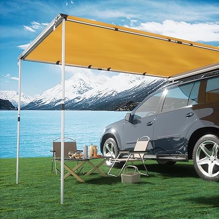 Photo 1 of ALL-TOP Vehicle Awning 6.6'x10' Roof Rack Pull-Out Sun Shade UV50+, Weatherproof 4x4 Side Awning for Camping & Overland (Hardware included) Awning, 6.6ft x 10ft, 66sq.ft