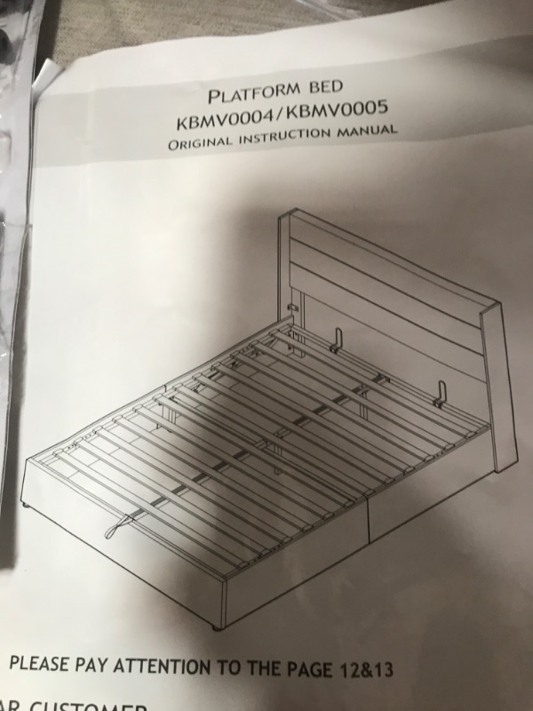 Photo 3 of ***USED - UNKNOWN SIZE - TORN AND DAMAGED - LIKELY MISSING PARTS - SEE PICTURES***
SHA CERLIN Lift Up Storage Bed/Modern Wingback Headboard/Upholstered Platform Bed Frame/Hydraulic Storage/No Box Spring Needed/Wood Slats Support/Light Beige