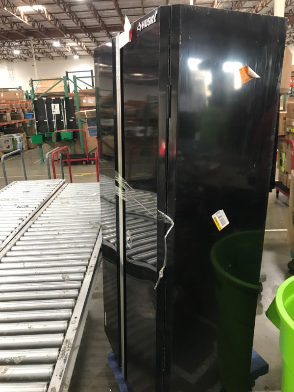 Photo 1 of * MISSING KEYS* Husky
Ready-to-Assemble 24-Gauge Steel Freestanding Garage Cabinet in Black (36.6 in. W x 72 in. H x 18.3 in. D)