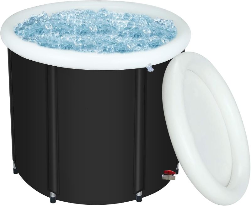 Photo 1 of 
Foldable Ice Bath Tub, Portable Cold Plunge with Cover for Athletes and Adult, Ice Bath Barrel Plunge Pool Easy to Assemble for Indoor Outdoor (33.5'...