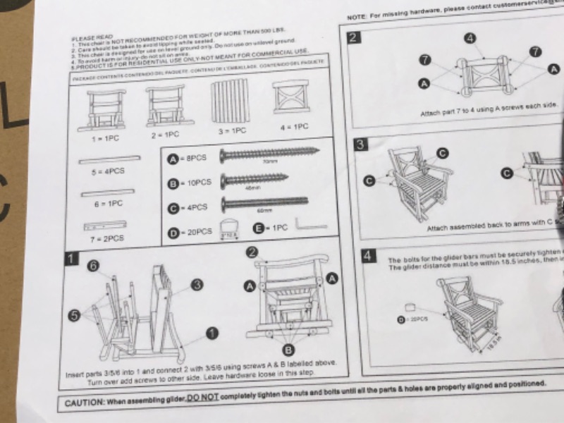 Photo 4 of ***USED - LIKELY MISSING PARTS - UNABLE TO VERIFY FUNCTIONALITY***
Shine Company Luna Modern Indoor Outdoor Wood Glider Patio Chair, Oak Modern Chair Oak