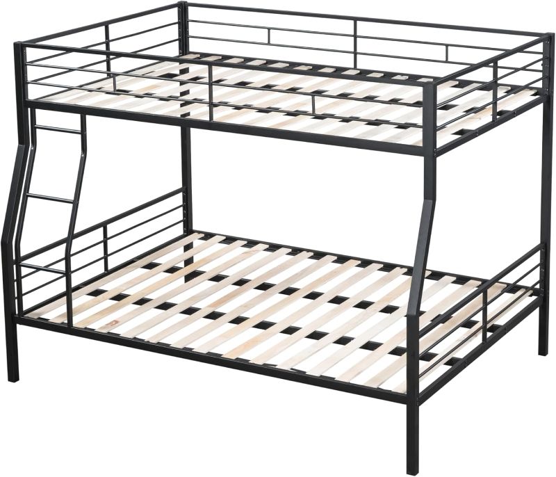 Photo 1 of *See notes* Full over Queen Bunk Bed with Wood Slat Support for Kids,Can be Separated & Easy Assemble & Space Saving Design & No Box Spring Needed,Perfect for Dorm,Bedroom,Guest Room, Black
