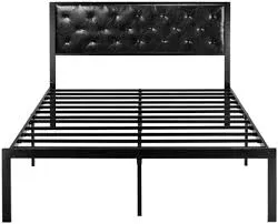 Photo 1 of *Missing Hardware* Allewie Bed Frame with Faux Leather Upholstered Headboard
