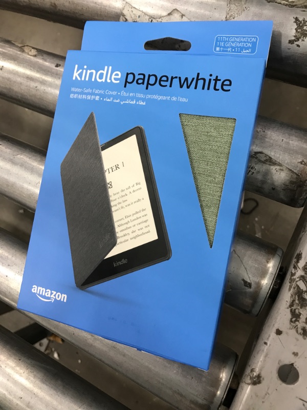 Photo 2 of Amazon Kindle Paperwhite Case (11th Generation), Lightweight and Water-Safe, Foldable Protective Cover - Fabric Agave Green