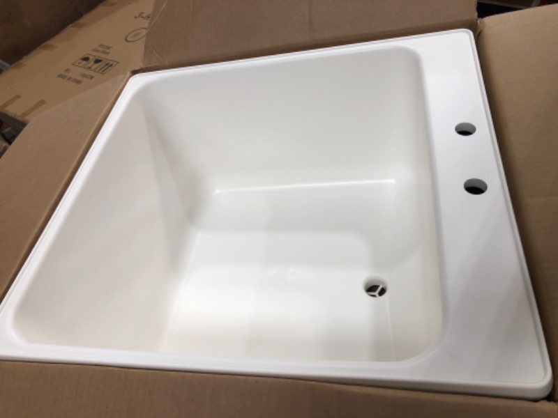 Photo 1 of * See notes* Mustee 14 Utilatub Laundry Tub Floor Mount, 25-Inch x 23-Inch, White