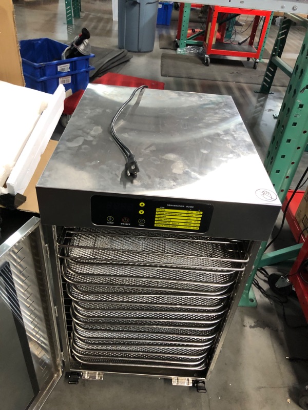 Photo 2 of ***USED - DAMAGED - DOESN'T POWER ON - SEE COMMENTS***
Commercial Food Dehydrator 18 Trays, 1500W Large Capacity 30.42ft² Food Dryer Machine for Jerky, Meat, Fruit, Herbs, Full Stainless Steel Industrial Dehydrater 24/7