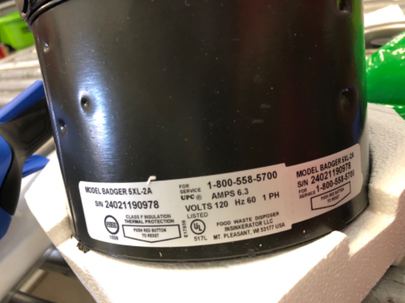 Photo 4 of **USED FOR PARTS ONLY NON-REFUNDABLE**Insinkerator Badger Corded 1/2-HP Continuous Feed Garbage Disposal in Gray | 79051A-ISE