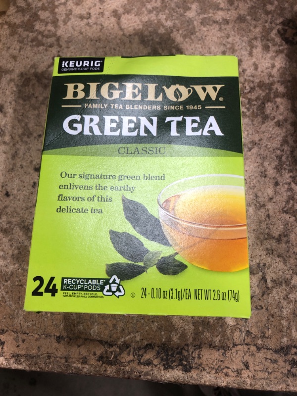 Photo 2 of ** Best By AUG 03 2024 ** Bigelow Green Tea Keurig K-Cups, 24 Count Box (Pack of 1), Caffeinated 24 K-Cup Pods Total 24 Count (Pack of 1)