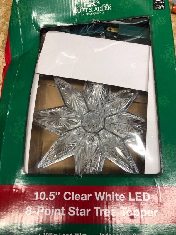 Photo 1 of 10.5 " clear white led 8 point starfor tree 