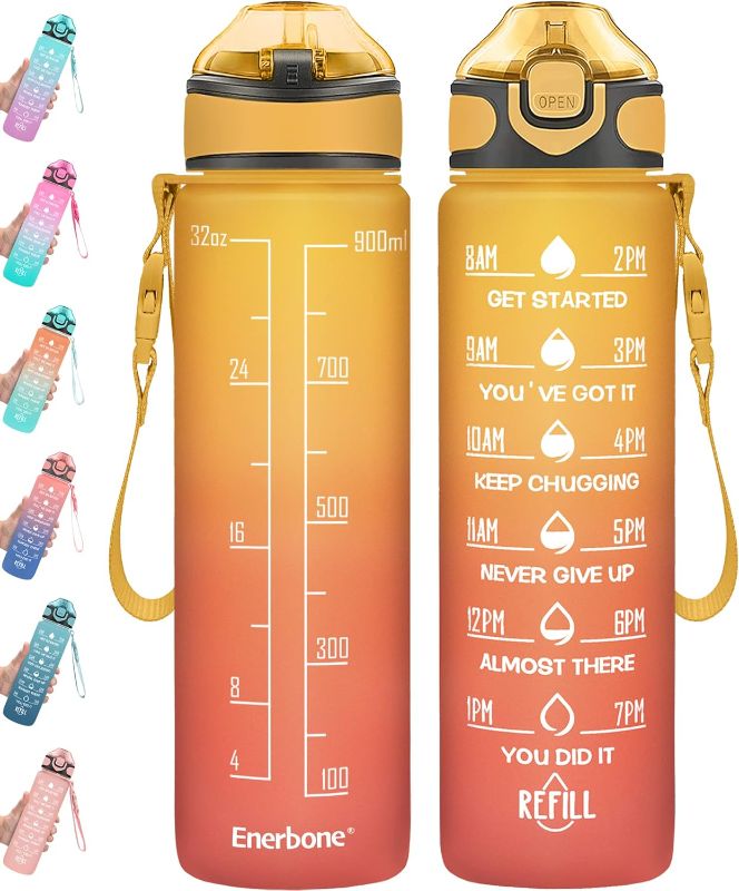 Photo 1 of 32 oz Drinking Water Bottle with Times to Drink