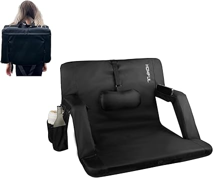 Photo 1 of ***DAMAGED - SLASHED - SEE PICTURES***
HOMFUL Wide 25'' Stadium Seats for Bleachers with Lumbar and Back Support Portable Folding Reclining Stadium Chairs with Padded Cushion Seats for Sporting Outdoor Camping Beach Concerts Picnic