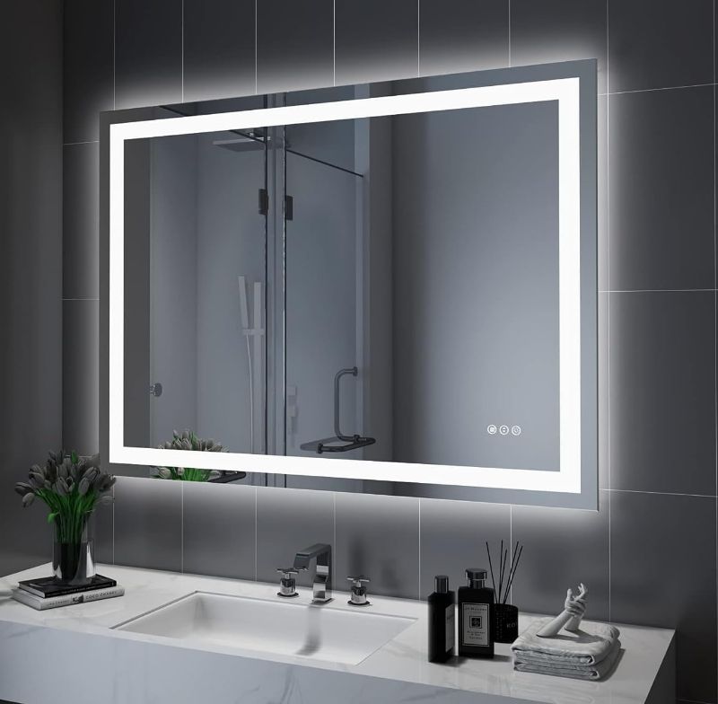 Photo 1 of 
Amorho LED Bathroom Mirror 48"x 32" with Front and Backlight, Stepless Dimmable Wall Mirrors with Anti-Fog, Shatter-Proof, Memory, 3 Colors, Double...
Size:48x32
Color:Front and Backlit