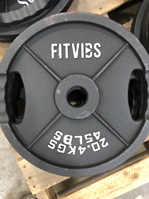 Photo 2 of 1Plate Only***Signature Fitness Olympic 45lb Cast Iron Plate for Strength Training and Weightlifting
Color: Two Hole Vintage