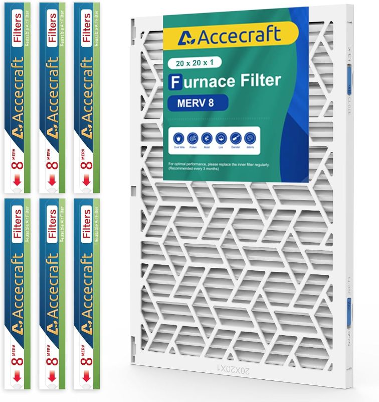 Photo 1 of 
Accecraft 20x20x1 Air Filter MERV 8, Advanced Dust Defense,Cost-effective,1 Reusable ABS Frame Quality Furnace Filter Media for AC...
Size:20x20x1
Color:MERV 8