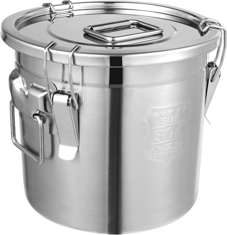 Photo 1 of 
TOOL1SHOoo 12L Airtight Canister Food Stainless Steel Kitchen Cereal Container Grain Kitchen Milk Storage Canister Kitchen Rice Bucket Flour Container...