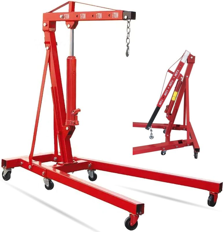 Photo 1 of ***Parts Only****2 Ton Engine Hoist Foldable Cherry Picker, Red
