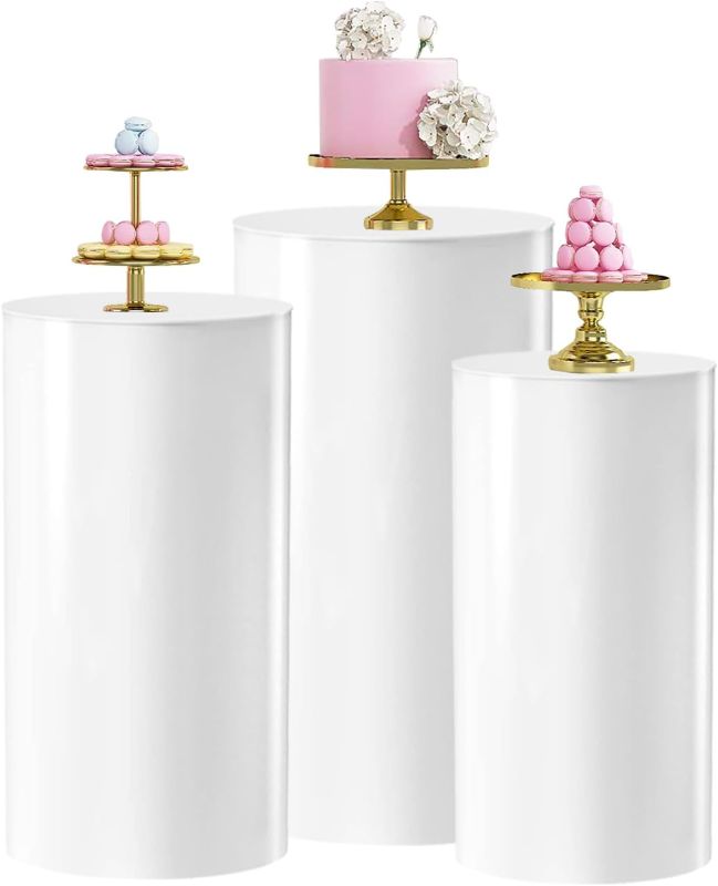 Photo 1 of 
3PC Round Cylinder Pedestal Stands, Metal Pedestal Stand Cylinder Dessert Tables for Wedding Birthday Party, Wedding Centerpiece Birthday Babyshower...
Item Shape:White-3PCS