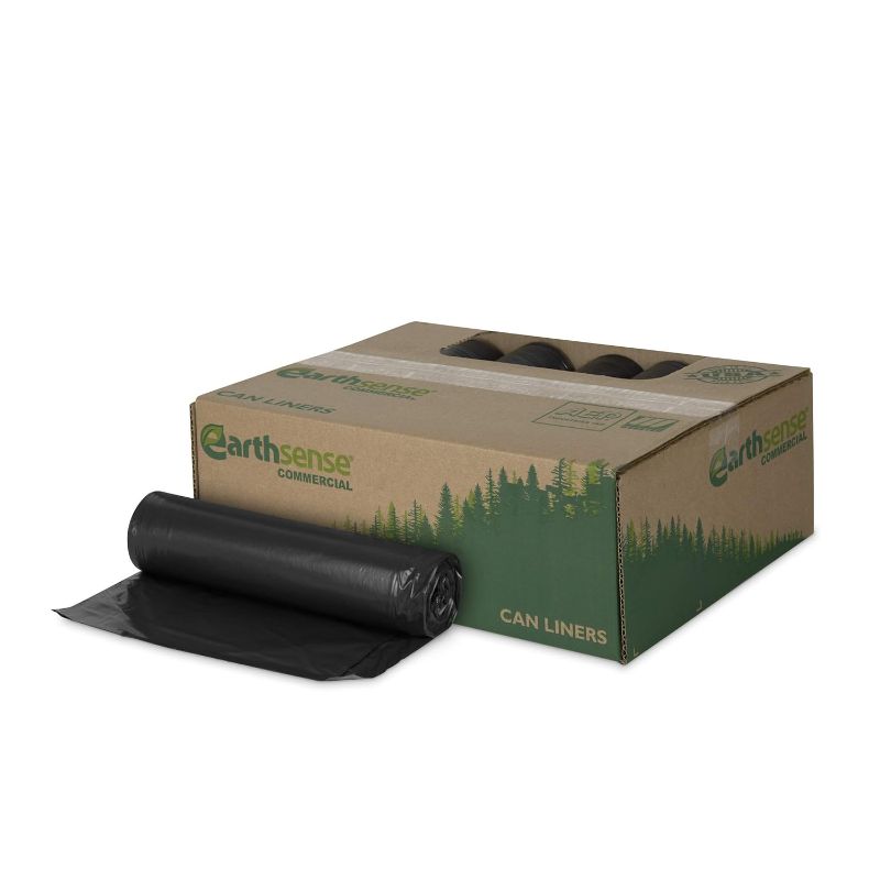 Photo 1 of 
Earthsense Commercial RNW4320 Can Liner, 56 gal, 2.0 mil, 43" x 47", Black (Pack of 100)