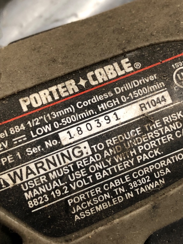 Photo 3 of * UNABLE TO TEST* Porter Cable 593-9984 19. 2 Volt Drill & Driver 0. 5 inch 2. 4 Ah
