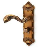 Photo 1 of * SET OF 2* Door Knob Lever Retro Carved Door Lock Door Levers Single Lock Door Handle with Key for Bedroom Bathroom Study Room Hallway Door Lock with Handle (Color : Gold)
