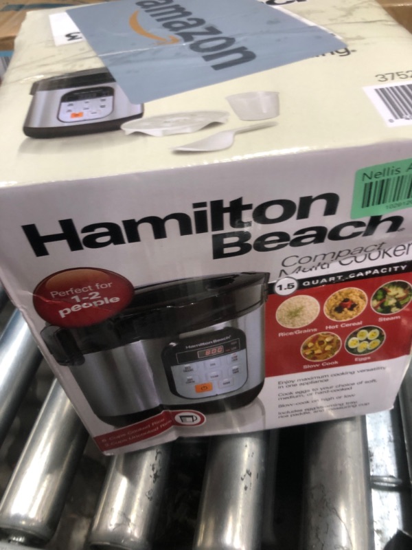 Photo 1 of Hamilton Beach Digital Programmable Rice Cooker & Food Steamer, with Slow Hard-Boiled Egg Functions & Power Elite Wave Action Blender For Shakes and Smoothies, Puree, Crush Ice, 40 Oz
