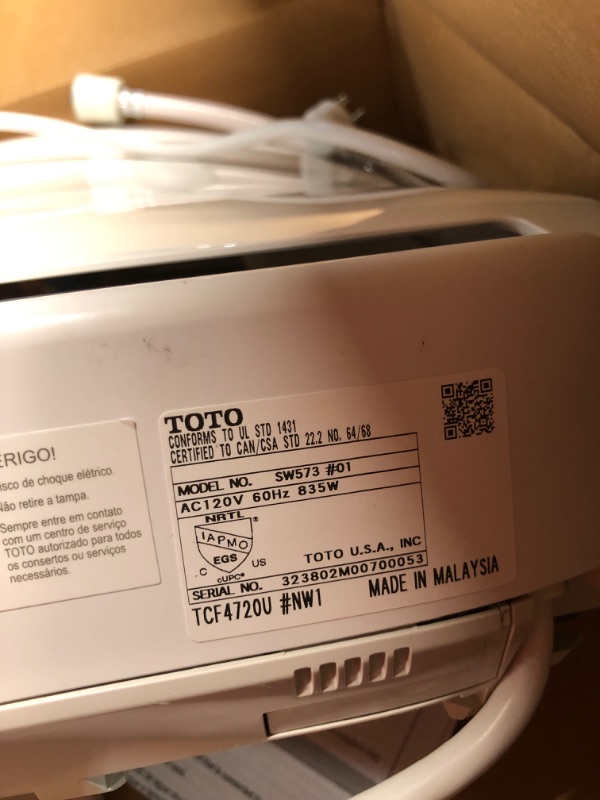 Photo 4 of ***USED - POWERS ON - UNABLE TO TEST FURTHER - LIKELY MISSING PARTS***
TOTO SW573#01 S300E Electronic Bidet Toilet Cleansing, Instantaneous Water, EWATER Deodorizer, Warm Air Dryer, and Heated Seat, Round, Cotton White