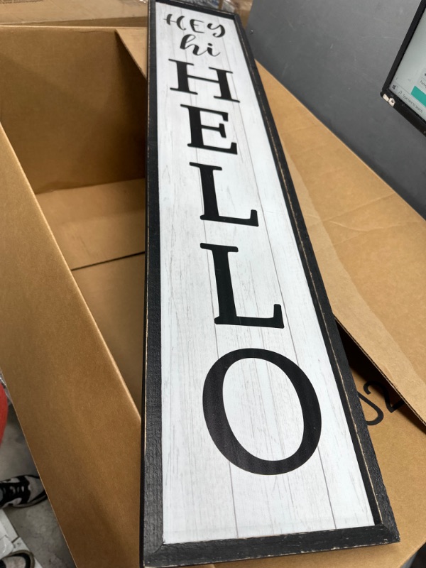 Photo 2 of 
Roll over image to zoom in






Oh Hello Porch Sign Vertical Wood Sign Entryway Sign Home Sweet Home Sign Distressed Wood Rustic Primitive Decor Front Door