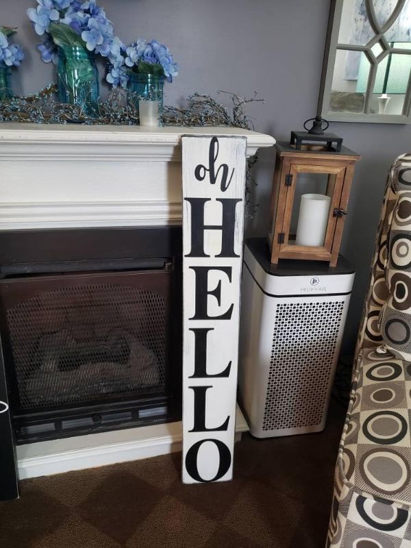 Photo 1 of 
Roll over image to zoom in






Oh Hello Porch Sign Vertical Wood Sign Entryway Sign Home Sweet Home Sign Distressed Wood Rustic Primitive Decor Front Door