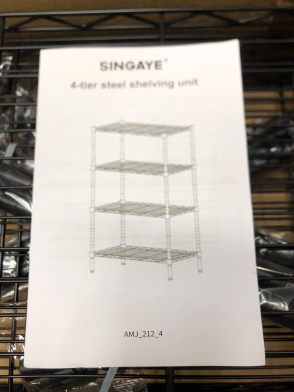 Photo 1 of 4-Tier Black Steele Shelving Unit, Small