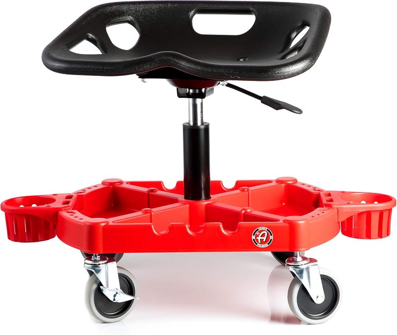 Photo 1 of ***FOR PARTS ONLY***Adam's Polishes Pro Rolling Stool, Car Detailing Stool Chair, Shop Stool with Wheels, Garage Organizer, Tool Organizer Tray, Adjustable Height for Car Cleaning Buffer Polisher Ceramic Coating Car Wax
