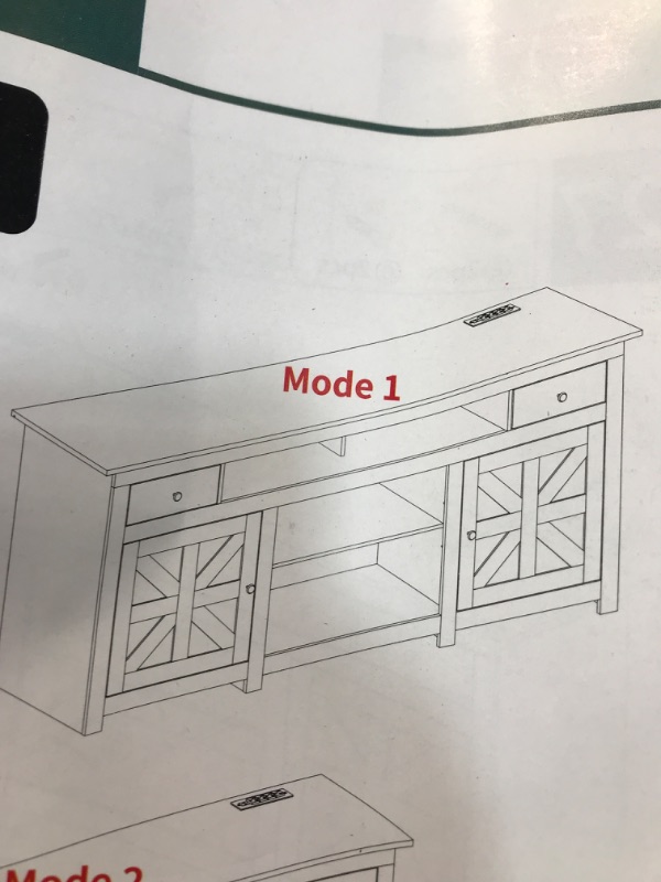 Photo 2 of ***USED - MISSING NUMEROUS PARTS - UNABLE TO VERIFY FUNCTIONALITY***
YITAHOME Farmhouse TV Stand, Entertainment Center with Power Outlet for TVs Up to 80 Inch, TV Console with Storage Drawer & Movable Partition, Rustic TV Stand for Living Room, 70" Dark R