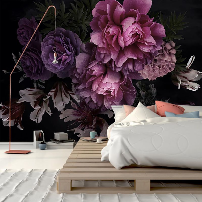 Photo 1 of 
GLWYHY - Beautiful 3D Black and Purple Peony Flowers Wallpaper Hand-Painted Flowers Modern Bedroom Fashion Large TV Background Wall Paintings Living Roo