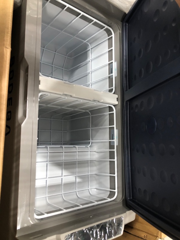 Photo 2 of **LID IS WARPED AND MISSING CHARGING CORD**
BODEGACOOLER 12 Volt Refrigerator,64 Quart Car Fridge Dual Zone WIFI APP Control,Portable Refrigerator,12/24V DC and 100-240V -64qt